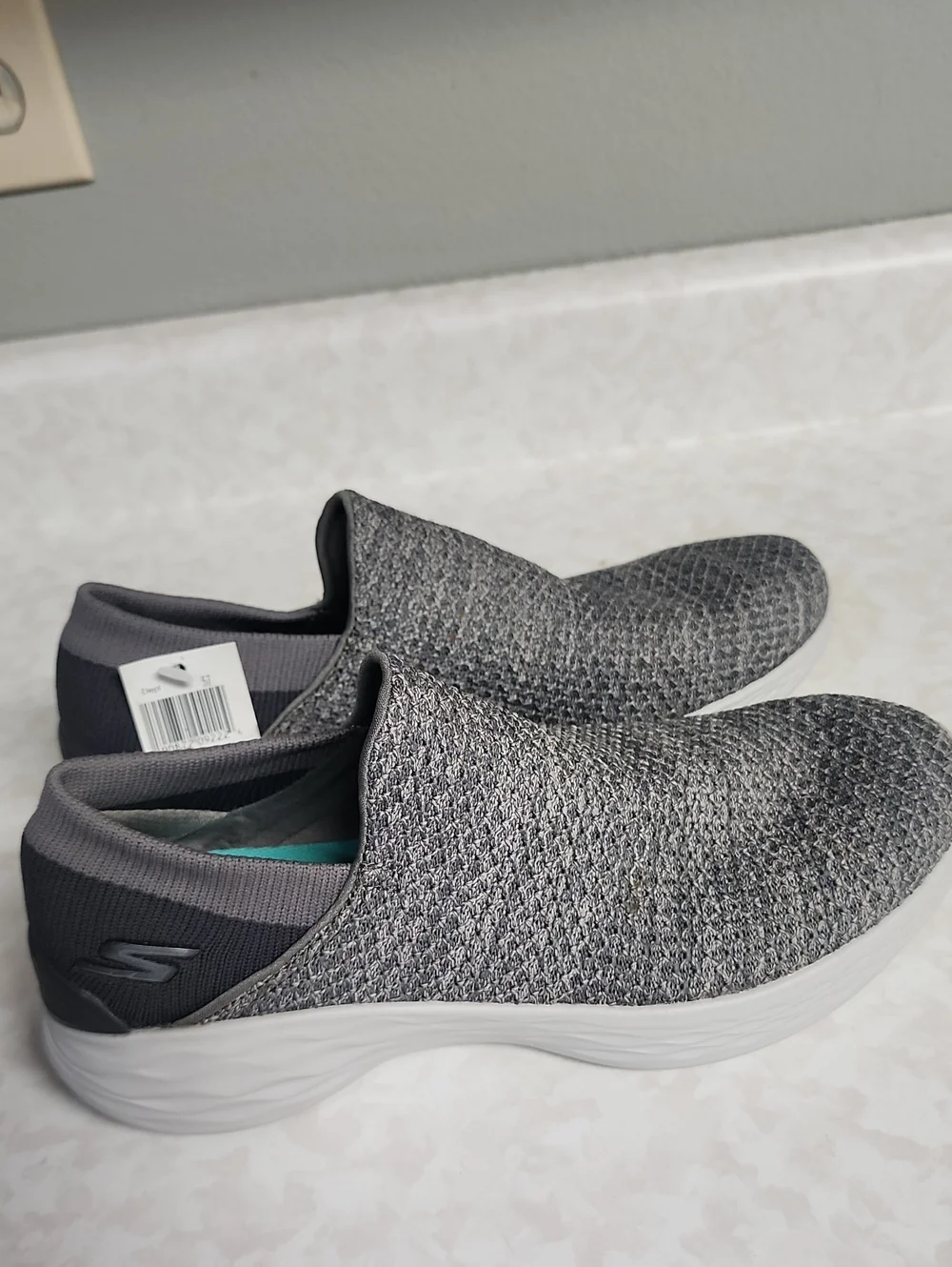 Skechers GOwalk Slip-On Knit Walking Shoes - Gray womens 7.5 number 3502